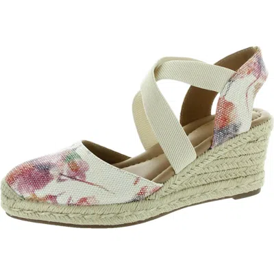 Easy Spirit Meza Womens Leather Suede Wedge Sandals In Multi