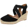 Easy Spirit Meza Womens Suede Round Toe Espadrilles In Black