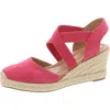 Easy Spirit Women's Meza Casual Strappy Espadrille Wedges Sandal In Pink