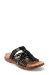 Easy Spirit Mindi Slide Sandal In Black Leather