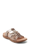 Easy Spirit Mindi Slide Sandal In Bronze,gold Leather