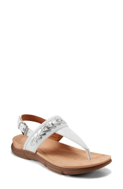 Easy Spirit Monte Slingback Sandal In White,silver