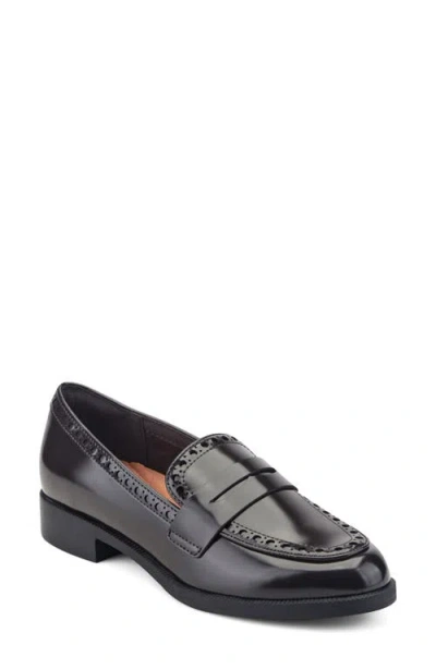 Easy Spirit Ori Faux Leather Penny Loafer In Dark Brown
