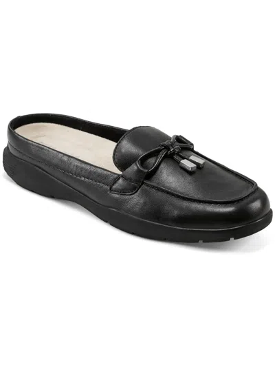 Easy Spirit Patti Womens Leather Square Toe Moccasins In Black