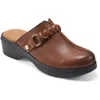 Easy Spirit Penelope Womens Leather Mules Clogs In Multi