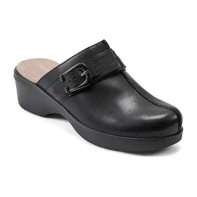 Easy Spirit Polly Womens Round Closed Toe Clogs In Black