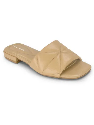Easy Spirit Quincie Womens Leather Open Toe Slide Sandals In Brown