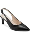 Easy Spirit Raveen 3 Womens Faux Leather Cushioned Footbed Slingback Heels In Black