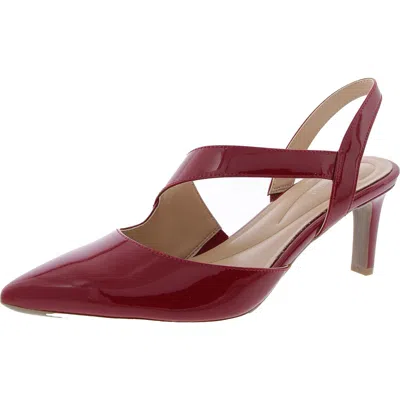 Easy Spirit Recruit Womens Leather Slip On Slingback Heels In Red