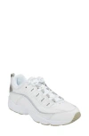Easy Spirit Romy Leather Walking Shoes - Medium In White Light Blue In White/grey