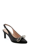 Easy Spirit Roxanne Slingback Pointed Toe Pump In Black Satin