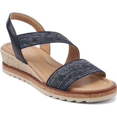 Easy Spirit Sabina Wedge Sandal In Blue