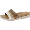 Easy Spirit Salma Womens Woven Padded Insole Slide Sandals In Brown