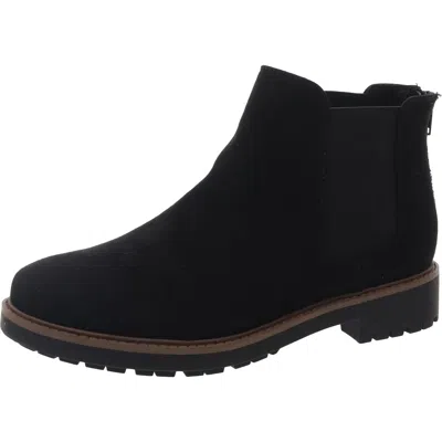 Easy Spirit Sam Womens Zipper Faux Suede Ankle Boots In Black