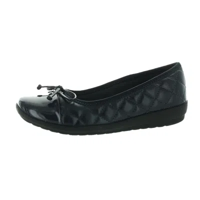 Easy Spirit Seadrina Womens Quilted Faux Leather Ballet Flats In Blue