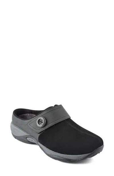 Easy Spirit Women's Edline Closed Toe Slip-on Casual Mules In Black Suede