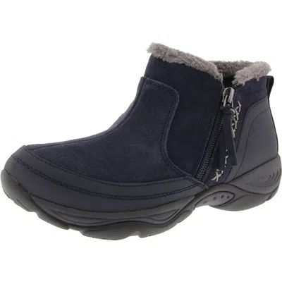 Easy Spirit Seepic Womens Leather Side Zipper Booties In Blue