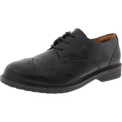 Easy Spirit Sejonah Womens Lace-up Leather Oxfords In Black Leather