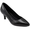 Easy Spirit Selexie Womens Mesh Inset Leather Kitten Heels In Black