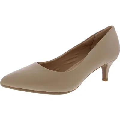 Easy Spirit Selexie Womens Mesh Inset Leather Kitten Heels In Brown
