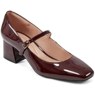 Easy Spirit Semarlay3 Womens Block Heel Manmade Block Heels In Dark Red Patent