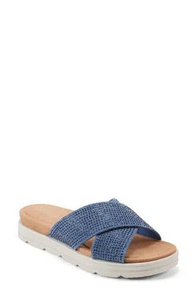 Easy Spirit Sestacy Platform Slide Sandal In Blue