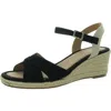 Easy Spirit Shandra Womens Suede Open Toe Wedge Sandals In Black