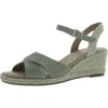 Easy Spirit Shandra Womens Suede Open Toe Wedge Sandals In Green