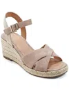 Easy Spirit Women's Shandra Ankle Strap Round Toe Wedge Sandals In Beige