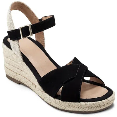 Easy Spirit Shandra Womens Wedges Espadrilles In Black