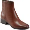 Easy Spirit Sidney Bootie In Medium Brown Leather