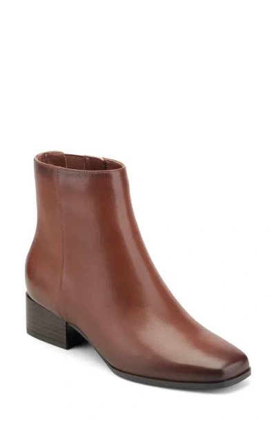 Easy Spirit Sidney Leather Bootie In Brown