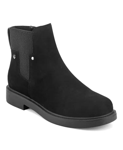 Easy Spirit Sidra Suede Chelsea Booties In Black