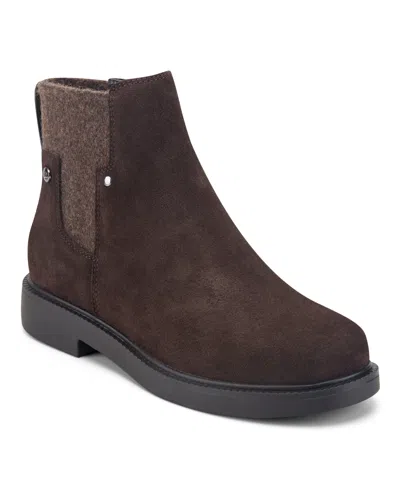 Easy Spirit Sidra Suede Chelsea Booties In Brown