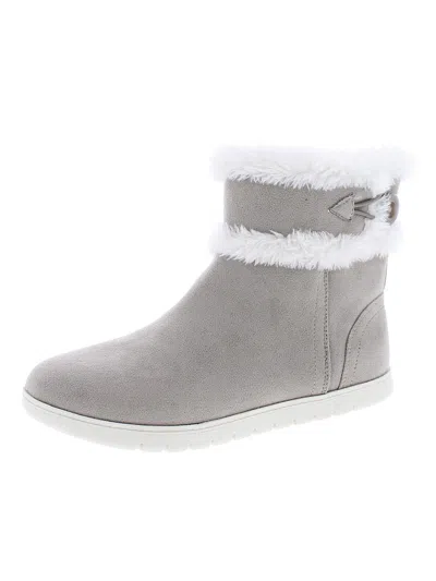 Easy Spirit Snowy2 Womens Faux Fur Slip On Winter Boots In Grey
