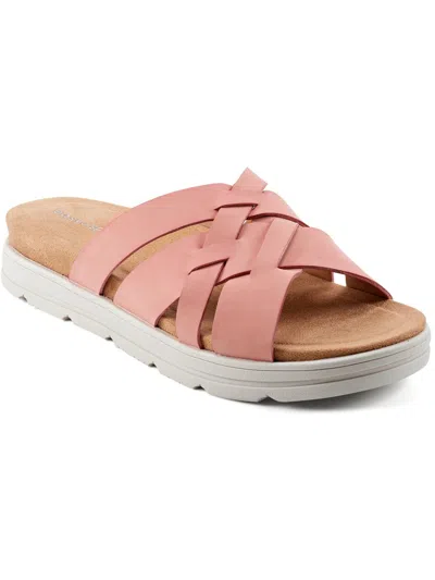 Easy Spirit Star Womens Padded Insole Flat Sandals In Pink