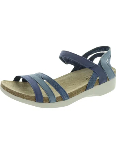 Easy Spirit Summer Womens Wedge Adjustable Footbed Sandals In Blue