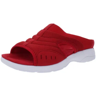 Easy Spirit Traciee 2 Womens Comfort Insole Textured Slide Sandals In Red