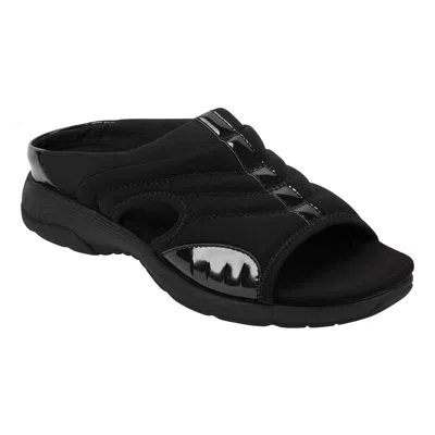 Easy Spirit Traciee 2 Womens Comfort Insole Textured Slide Sandals In Black