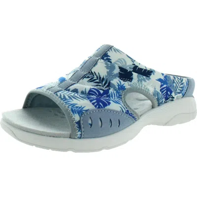 Easy Spirit Traciee 2 Womens Comfort Insole Textured Slide Sandals In Blue
