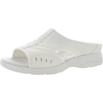 Easy Spirit Traciee 2 Womens Comfort Insole Textured Slide Sandals In White