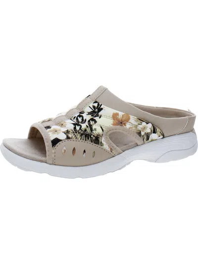 Easy Spirit Traciee 2 Womens Padded Insole Open Toe Slide Sandals In Beige