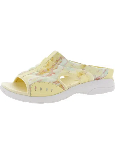 Easy Spirit Traciee 2 Womens Padded Insole Open Toe Slide Sandals In Yellow