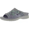 Easy Spirit Traciee 7 Womens Floral Print Padded Insole Slide Sandals In Purple