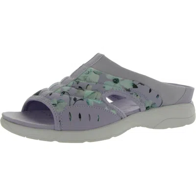 Easy Spirit Traciee 7 Womens Floral Print Padded Insole Slide Sandals In Purple