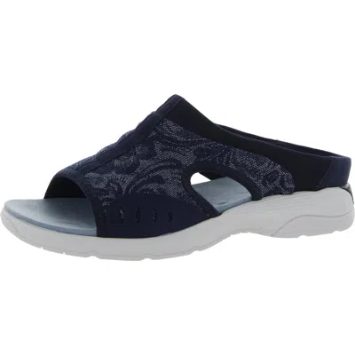 Easy Spirit Traciee 7 Womens Wedge Open Toe Slide Sandals In Blue