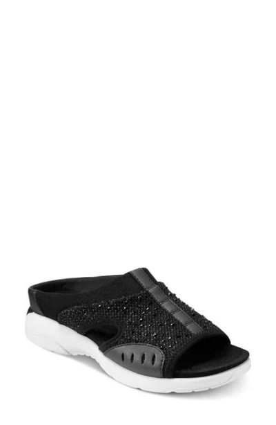 Easy Spirit Traciee Sport Slide Sandal In Black,silver