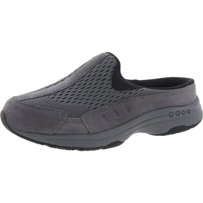 Easy Spirit Travel Time 675 Womens Cushioned Footbed Leather Slip-on Sneakers In Grey