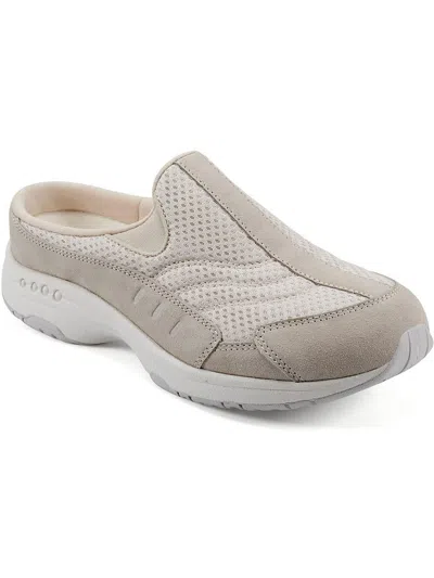 Easy Spirit Travel Time 90 Womens Suede Slip On Walking Shoes In Neutral