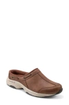 Easy Spirit Travel Port 3 Womens Faux Leather Slip On Mules In Medium Brown